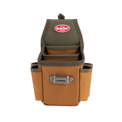 Bucket Boss 3 pocket Polyester Tool Pouch Brown/Green