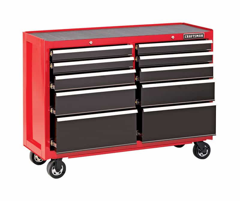 Craftsman 52 In 10 Drawer Steel Rolling Tool Cart 37 5 In H X 18