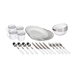 Stansport White Tableware Set 10.75 in. H X 5.5 in. W X 10.75 in. L 24 pc