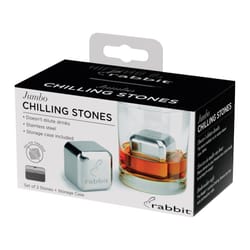 Rabbit Clear/Silver Stainless Steel Chilling Stones