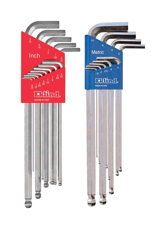 Eklind 13709 9-teiliges Inbusschlüssel-Set – Metrisch 1,5–10 Mm, Lange Serie, Mit Halter, Made In USA