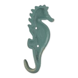 Zingz & Thingz 2.5 in. H X 1 in. W X 6.5 in. L Green Cast Iron Wall Hook