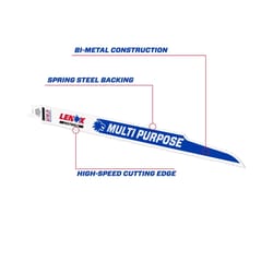 Lenox MULTIWOLF 12 in. Bi-Metal WAVE EDGE Reciprocating Saw Blade 10/14 TPI 25 pk