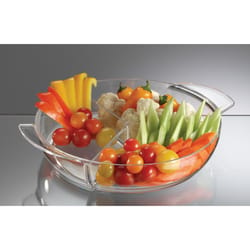 Prodyne Clear/Silver Polystyrene/Stainless Steel Bowl and Platter