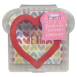 Handstand Kitchen Heart ABS Plastic/Stainless Steel Heart Sandwich Cutter Lunch Set