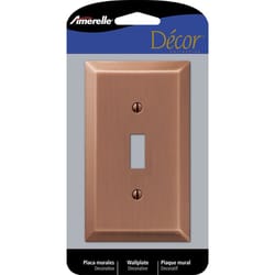 Amerelle Century Antique Copper 1 gang Stamped Steel Toggle Wall Plate 1 pk