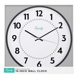 Equity 14 in. L X 14 in. W Indoor Analog Wall Clock Plastic Black/White