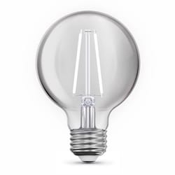 Feit White Filament G25 E26 (Medium) Filament LED Bulb Soft White 60 Watt Equivalence 3 pk