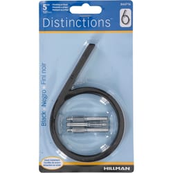 HILLMAN Distinctions 5 in. Black Steel Screw-On Number 6 1 pc