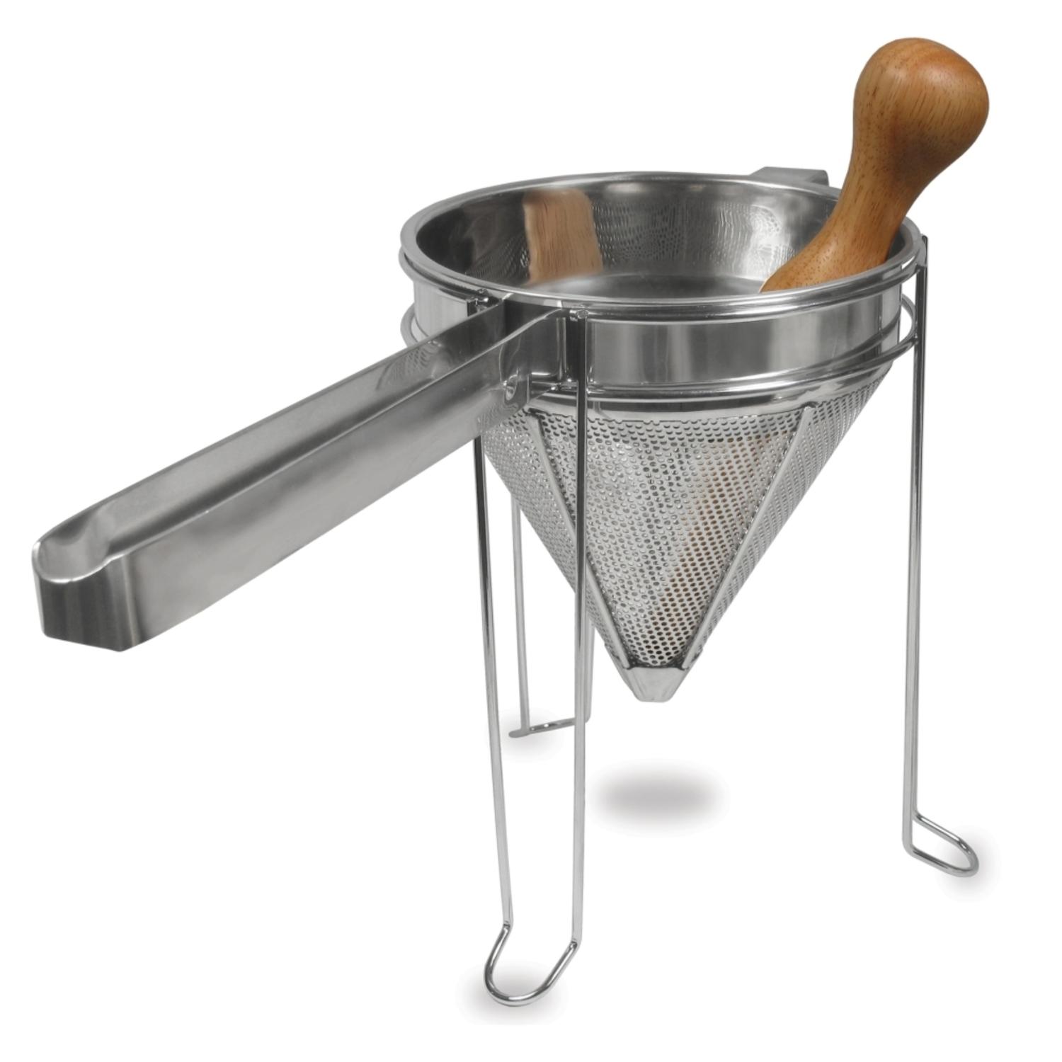 Weston Silver Stainless Steel 64 oz Cone Strainer and Pestle Set Sansujyuku sansujyuku.com