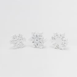 Gerson White Holiday Snowflakes Ornaments