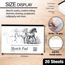 Bazic Products 18 in. W X 12 in. L Sketch Pad 20 sheet