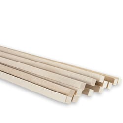 Midwest Products 3/8 in. X 3/8 in. W X 2 ft. L Basswood Strip #2/BTR Premium Grade