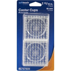 Softtouch Plastic Caster Cup Clear Square 1-13/16 in. W X 1-13/16 in. L 4 pk