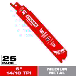 Diablo 6 in. Bi-Metal Medium Metal Reciprocating Saw Blade 14/18 TPI 25 pk