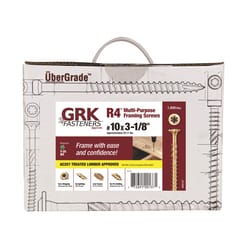 GRK Fasteners R4 No. 10 X 3-1/8 in. L Star Coated W-Cut Multi-Purpose Screws 1500 pk