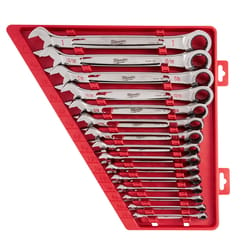 Milwaukee 12 Point SAE Ratcheting Combination Wrench Set 15 pc
