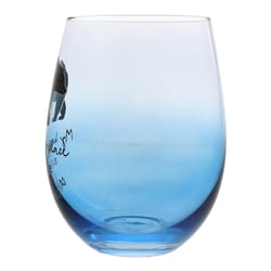 Pavilion Wild Woods Lodge 18 oz Blue/Clear Glass Stemless Wine Glass