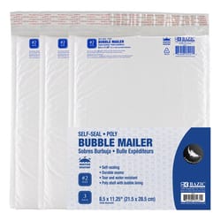 Bazic Products 8.5 in. W X 11.25 in. L No. 2 White Poly Bubble Mailer 3 pk