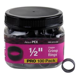 Apollo PRO 1/2 in. Crimp in to X 1/2 in. D Crimp Copper Crimp Rings