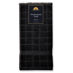 Kane Home Black Cotton Solid Windowpane Kitchen Towel 1 pk