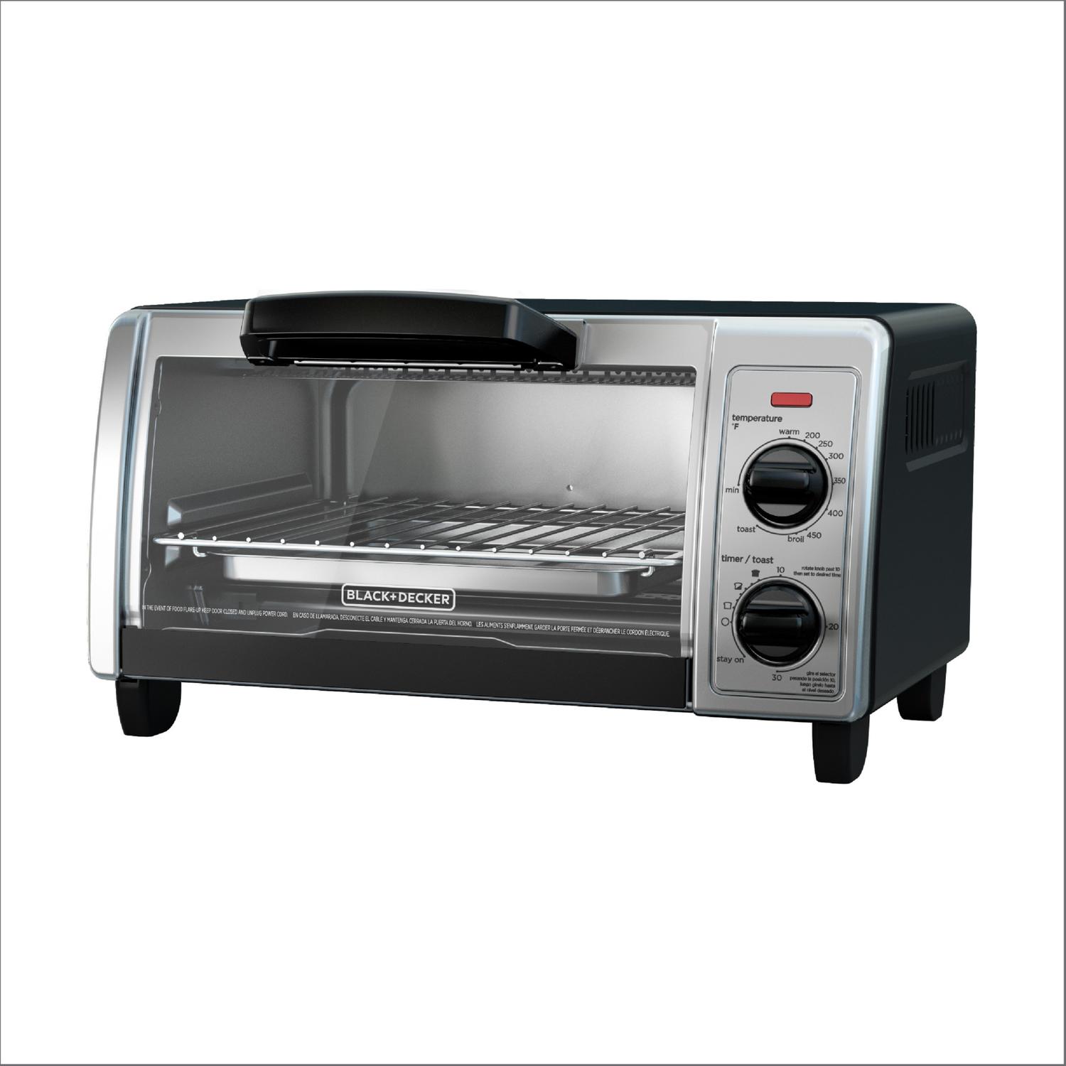 BLACK+DECKER 4-Slice Toaster Oven, Stainless Steel, TO1705SB