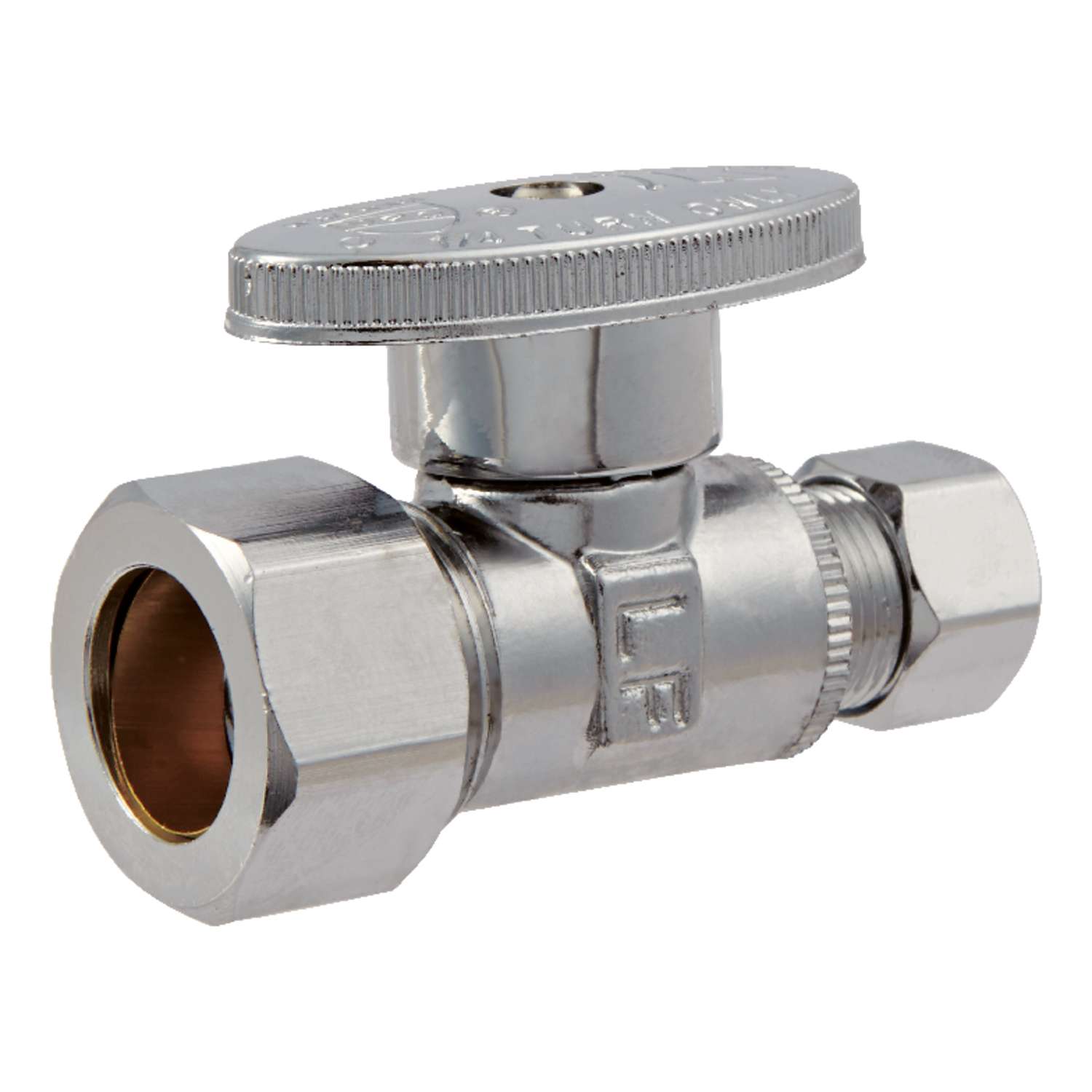 BrassCraft 1/2 in. Compression Inlet x 3/8 in. Compression Outlet 1/4-Turn  Angle Valve G2CR19X C1 - The Home Depot