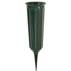 Novelty 7 in. H X 3 in. W X 3 in. D Green Plastic Cemetery Vase