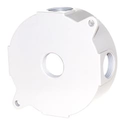 Sigma Engineered Solutions New Work 16 cu in Round Die-Cast Metal Weatherproof Box White