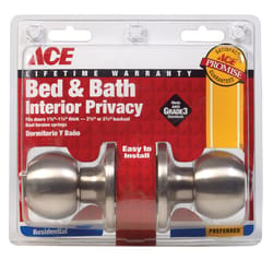 Ace Ball Satin Nickel Privacy Lockset 1-3/4 in.