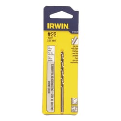 Irwin #22 X 3-1/8 in. L High Speed Steel Wire Gauge Bit Straight Shank 1 pc