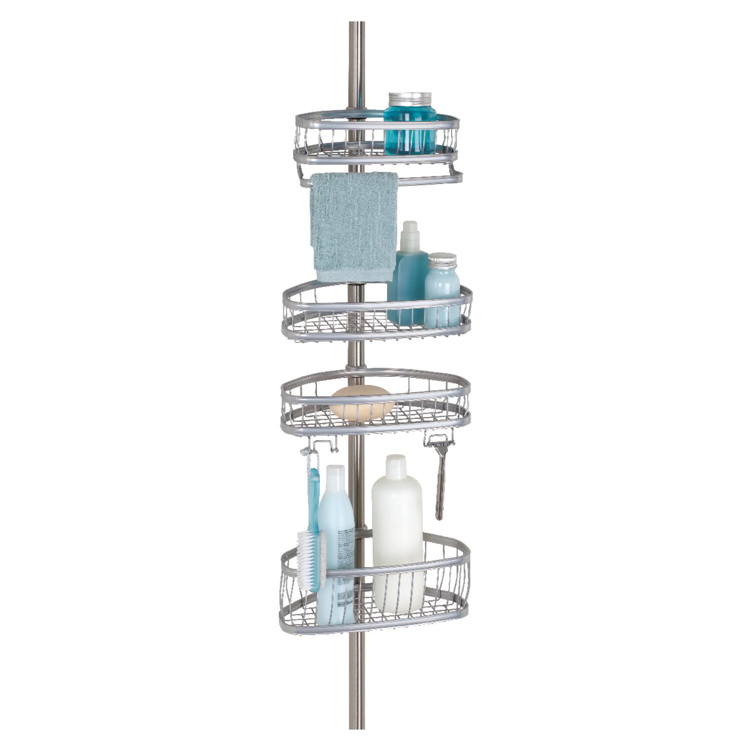 Photos - Bathroom Cabinet iDesign 23 in. H X 11 in. W X 7 in. L Satin Silver Tension Shower Caddy 42676