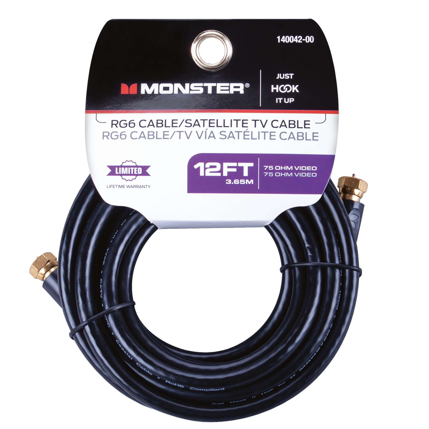 Monster Just Hook It Up 12 ft. Video Coaxial Cable Ace Hardware