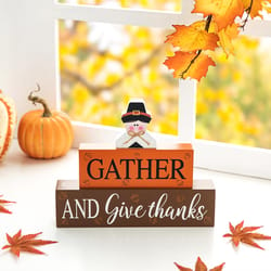 Glitzhome Thanksgiving Block Sign Wood 1 pc