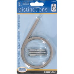 Hillman Distinctions 5 in. Silver Steel Screw-On Number 6 1 pc