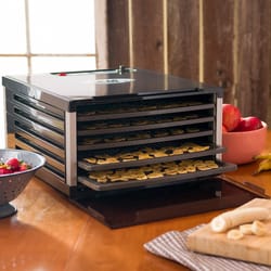 LEM Mighty Bite Brushed Nickel Silver 7-1/2 sq ft Food Dehydrator