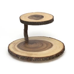 Lipper International Rustic Natural Acacia Wood 2-Tier Server