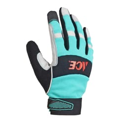 Ace Women's Indoor/Outdoor General Purpose Work Gloves Black/Green L 1 pair