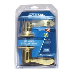 Schlage Accent Bright Brass Privacy Lockset 1-3/4 in.