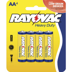 Rayovac AA Zinc Carbon Batteries 4 pk Carded