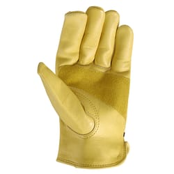 Hyper Tough Cowhide Leather Workwear Safety Gloves, Size XXL, Golden Color