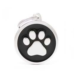 MyFamily Classic Black/White Paw Metal Dog Pet Tags Large