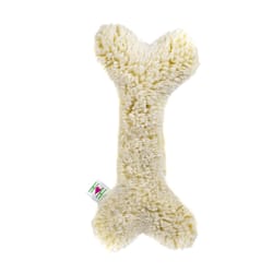 HuggleHounds Beige Fleece Bone Squeaky Dog Toy Extra Large 1 pk