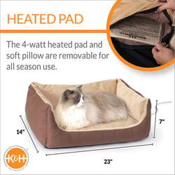 K&H Pet Prodcuts Cuddle Cushion Heated Pet Bed 14 in. W X 23 in. L