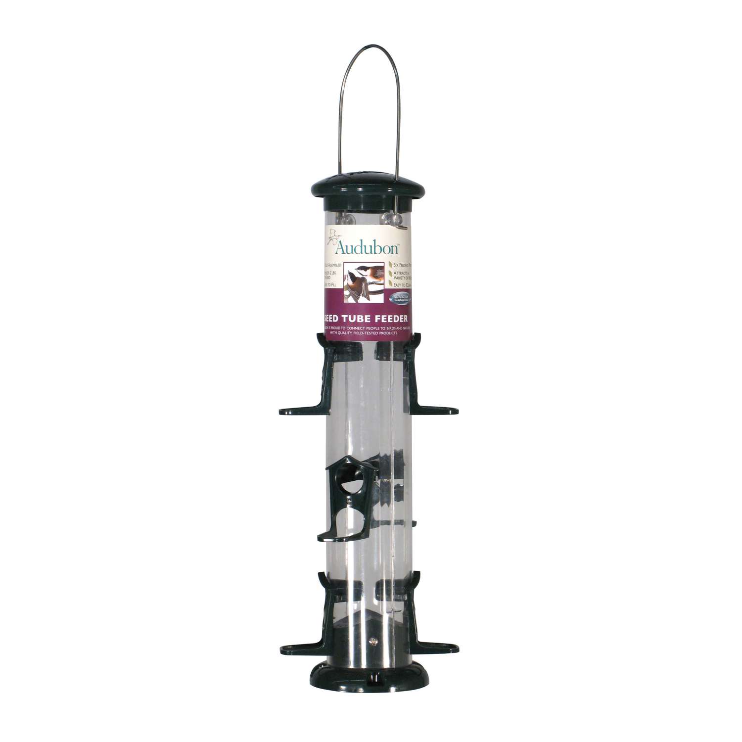 Audubon Wild Bird 2 lb Plastic Tube Bird Feeder 6 ports Ace Hardware