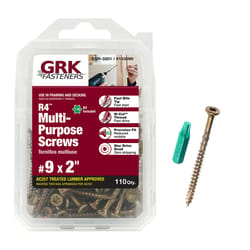 GRK Fasteners R4 No. 9 X 2 in. L Star Coated W-Cut Multi-Purpose Screws 110 pk
