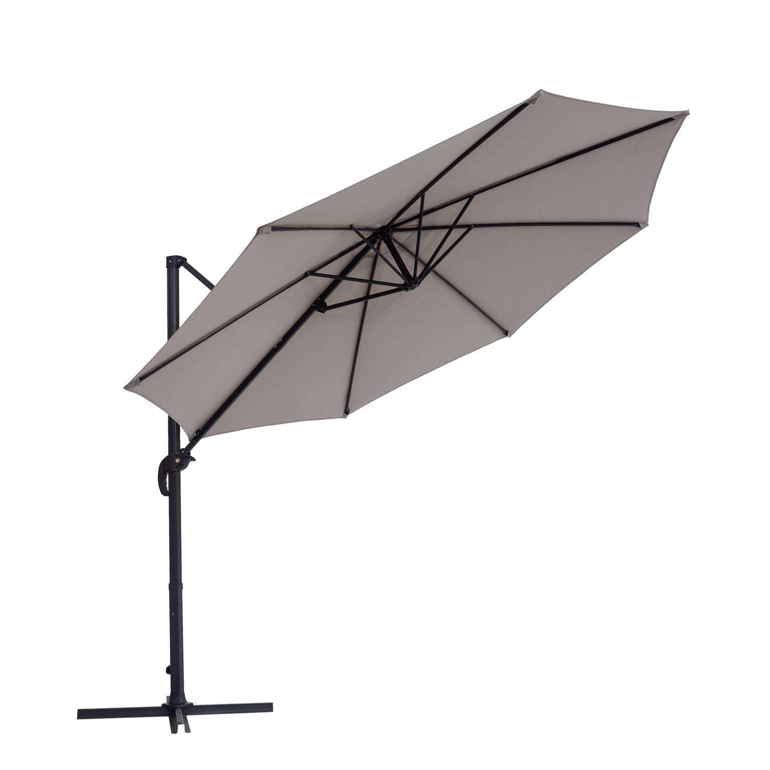 Living Accents Offset 10 ft. Tiltable Beige Patio Umbrella Ace Hardware