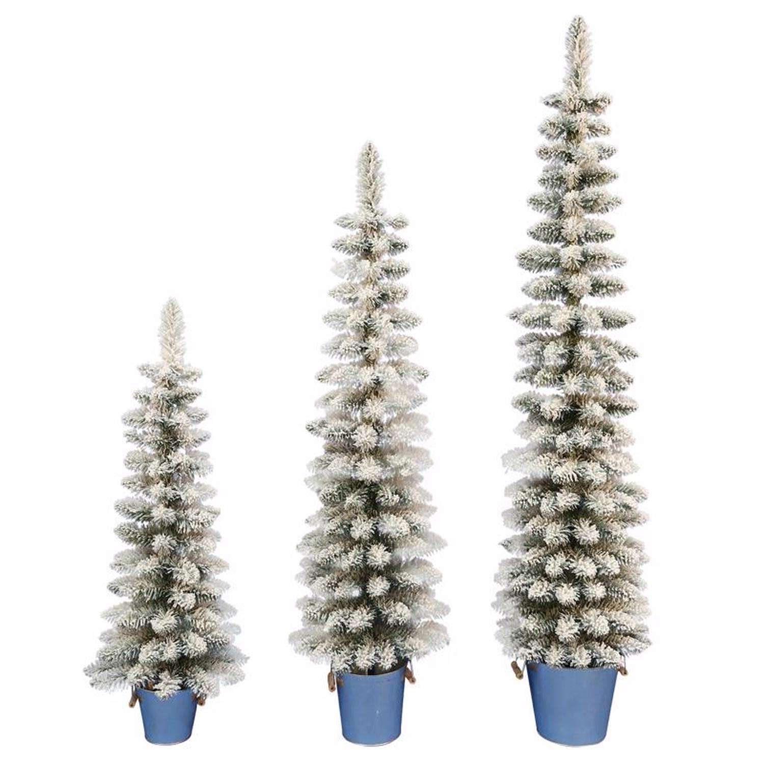 Celebrations 5 ft. Slim Flocked Pencil Christmas Tree Ace Hardware