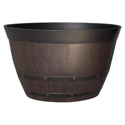 Southern Patio 13 in. H X 22.2 in. W X 22.2 in. D Resin Pinot Barrel Kentucky Walnut