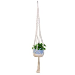 Trendspot Macrame 4.7 in. H X 5.7 in. W X 5.7 in. D X 5.5 in. D Ceramic Planter Aqua